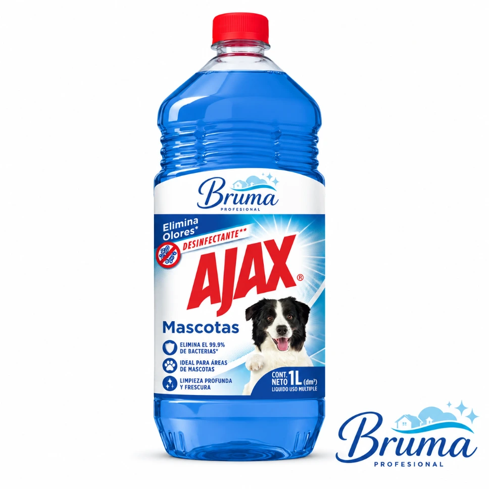 Limpiador Multiusos Líquido Mascotas Ajax Desinfectante que Elimina Malos Olores 1 L