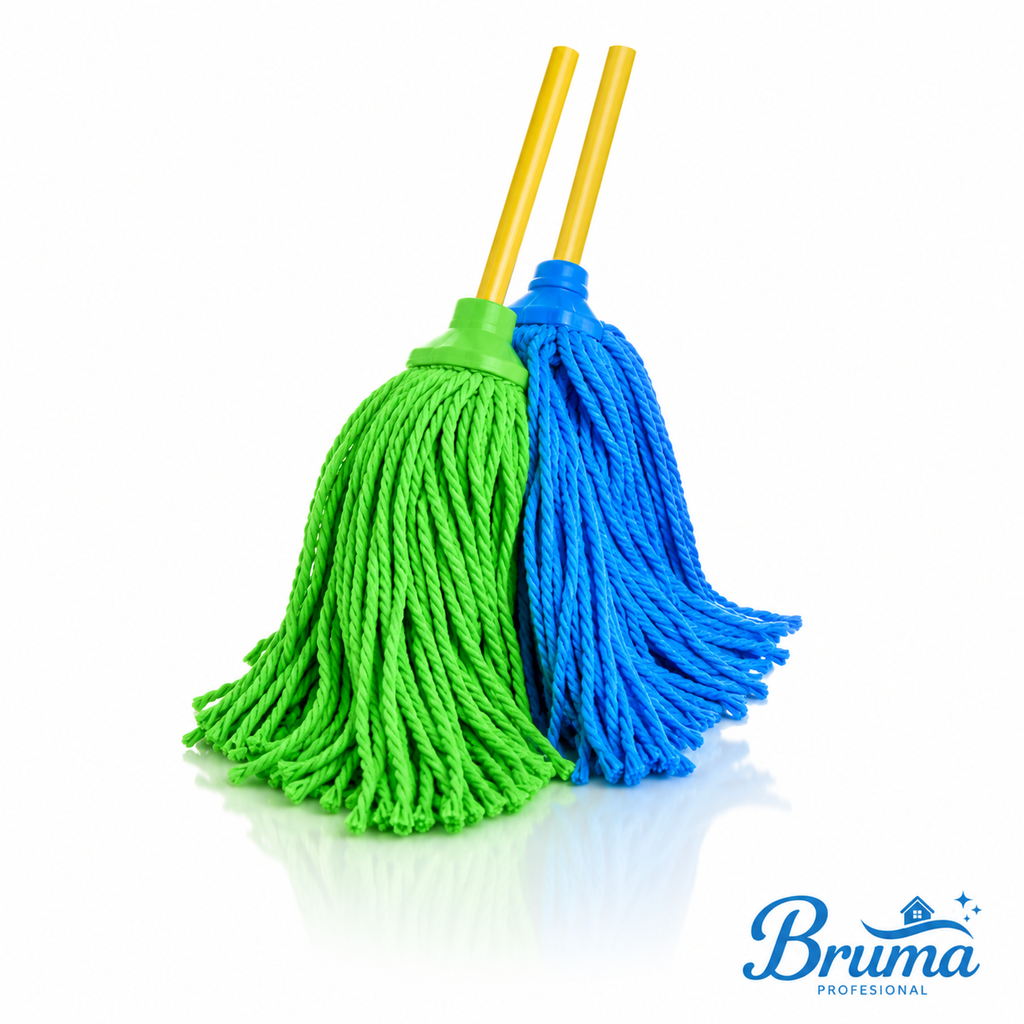 Trapeador de tiras de microfibra durable.