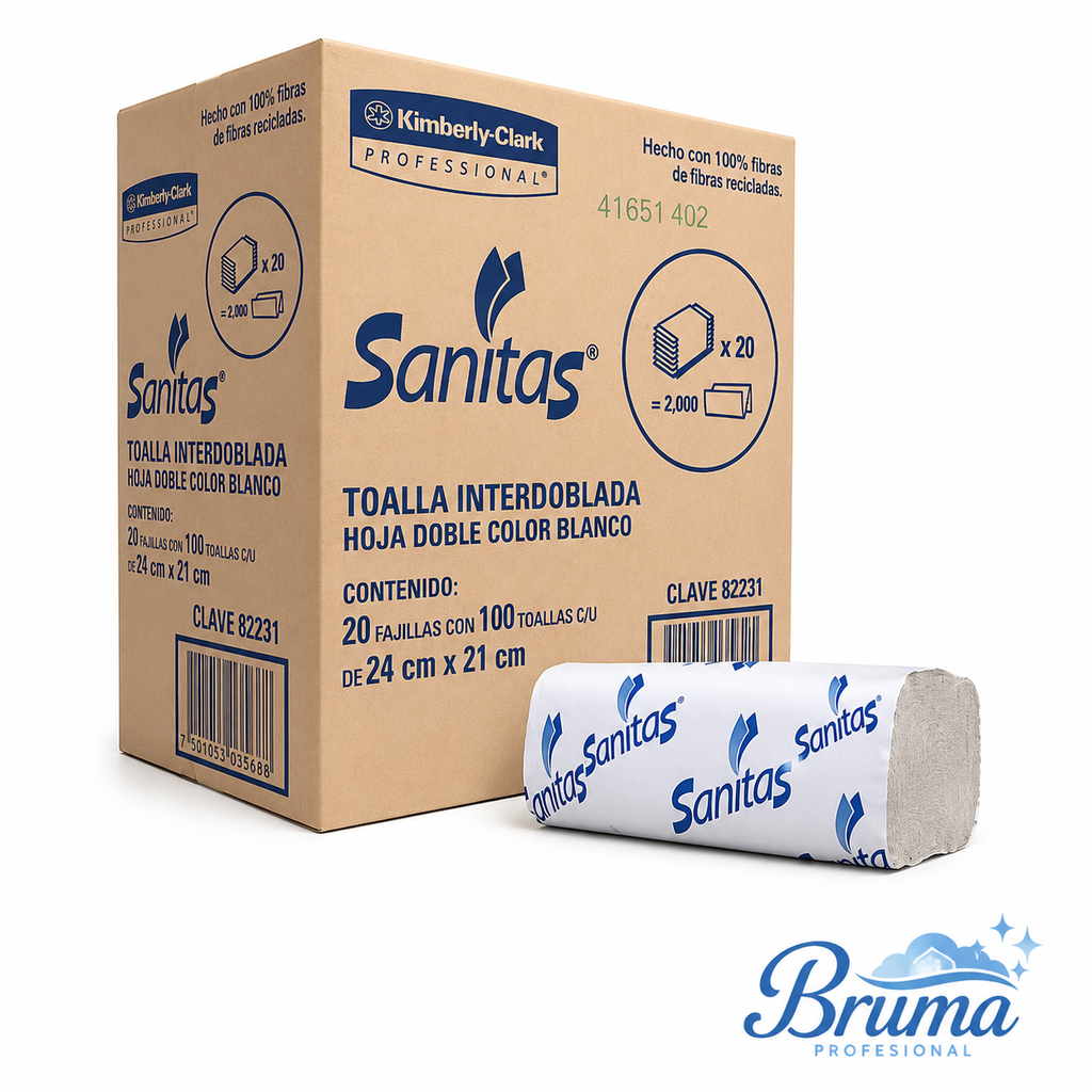 Toalla interdoblada marca SANITA